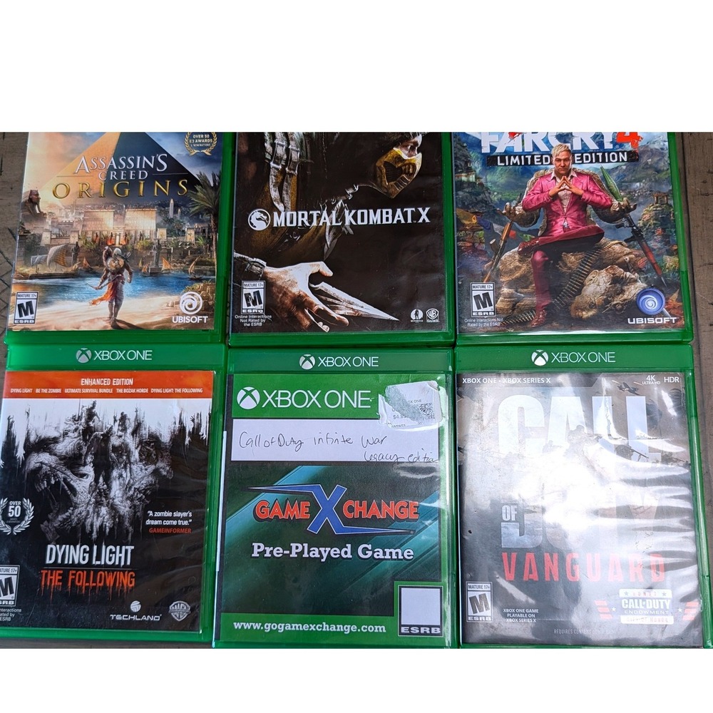 Xbox One Game Lot Assassin's Creed Origins COD Black Ops III GTA V MKX Far Cry 4